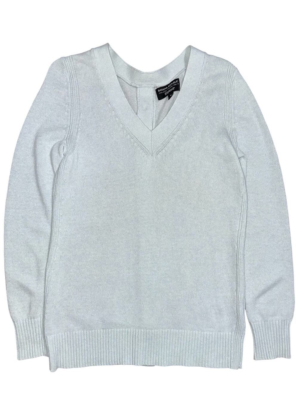 Banana Republic Filpucci Merino Wool Cashmere Light Blue Button Back Sweater M